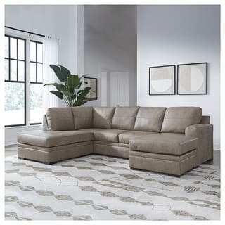 Signature Design by Ashley Amuleto Brown 2-Piece Sectional with Chaise - 124"W x 86"D x 40"H