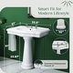 preview thumbnail 3 of 15, Darbyshire White Pedestal Sink with 8" Widespread Faucet Holes and Overflow (Set of 2)