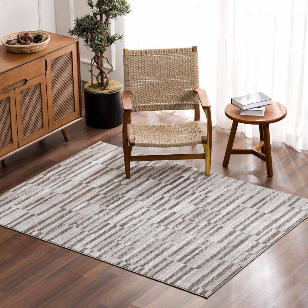 Hauteloom Arissa Living Room, Bedroom Area Rug - Gray - 5'3" x 7'