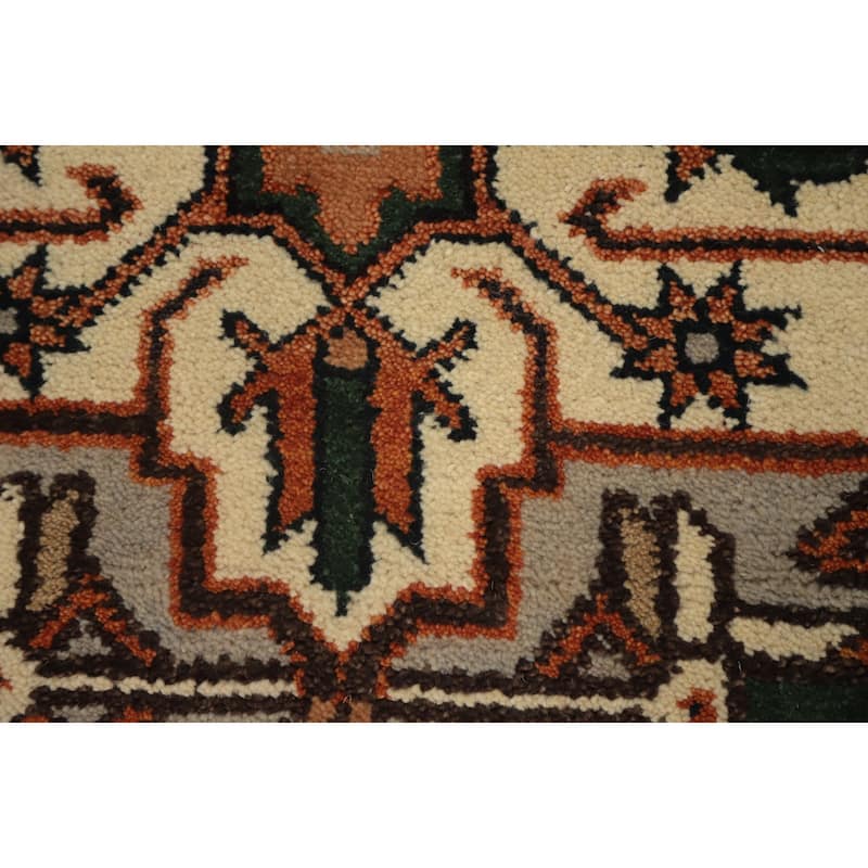Hand Knotted Oriental 100% Wool Carpet Traditional Geometric Beige & Ivories Kazak Runner Rug - 7' 11'' X 2' 7''
