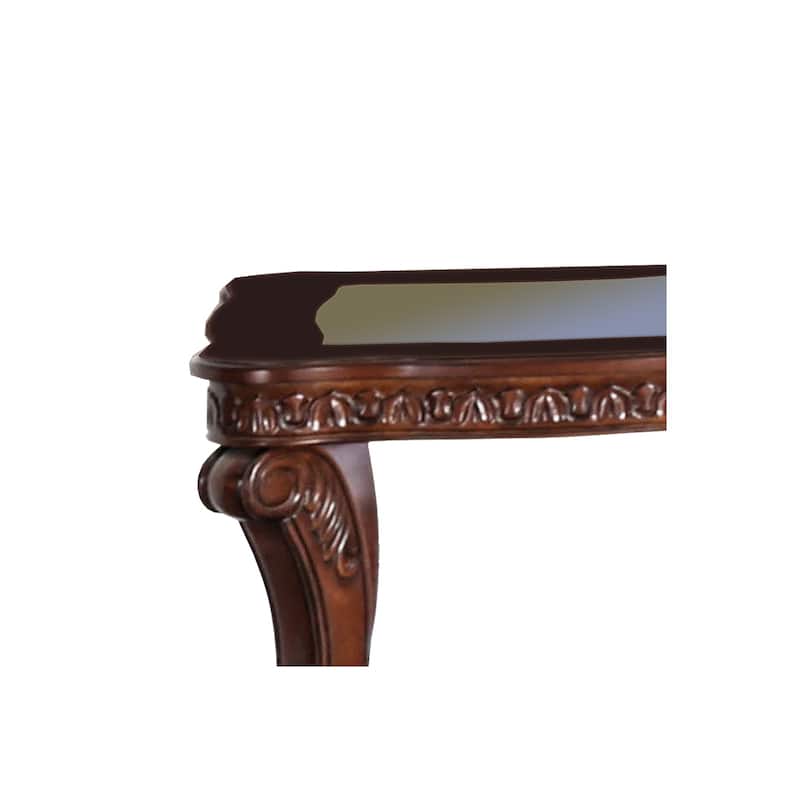 26 in. Brown Rectangle Wood End Table with Cabriole Legs