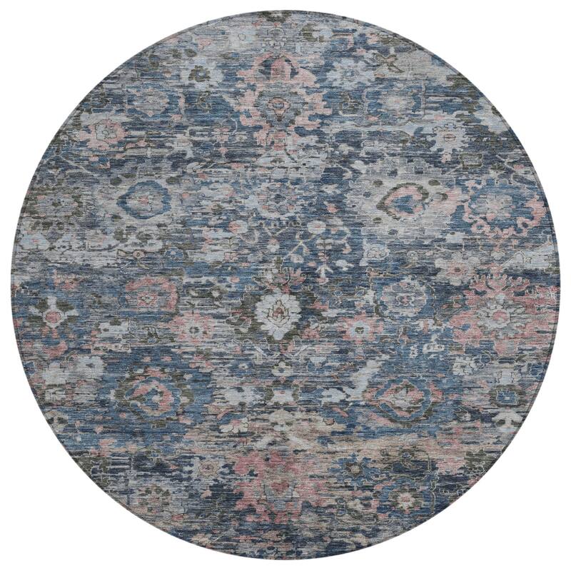 Machine Washable Indoor/ Outdoor Vintage Traditional Chantille Rug