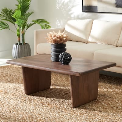 SAFAVIEH Couture Collection Felicity Walnut Wood Coffee Table - 44" W x 26" D x 16" H