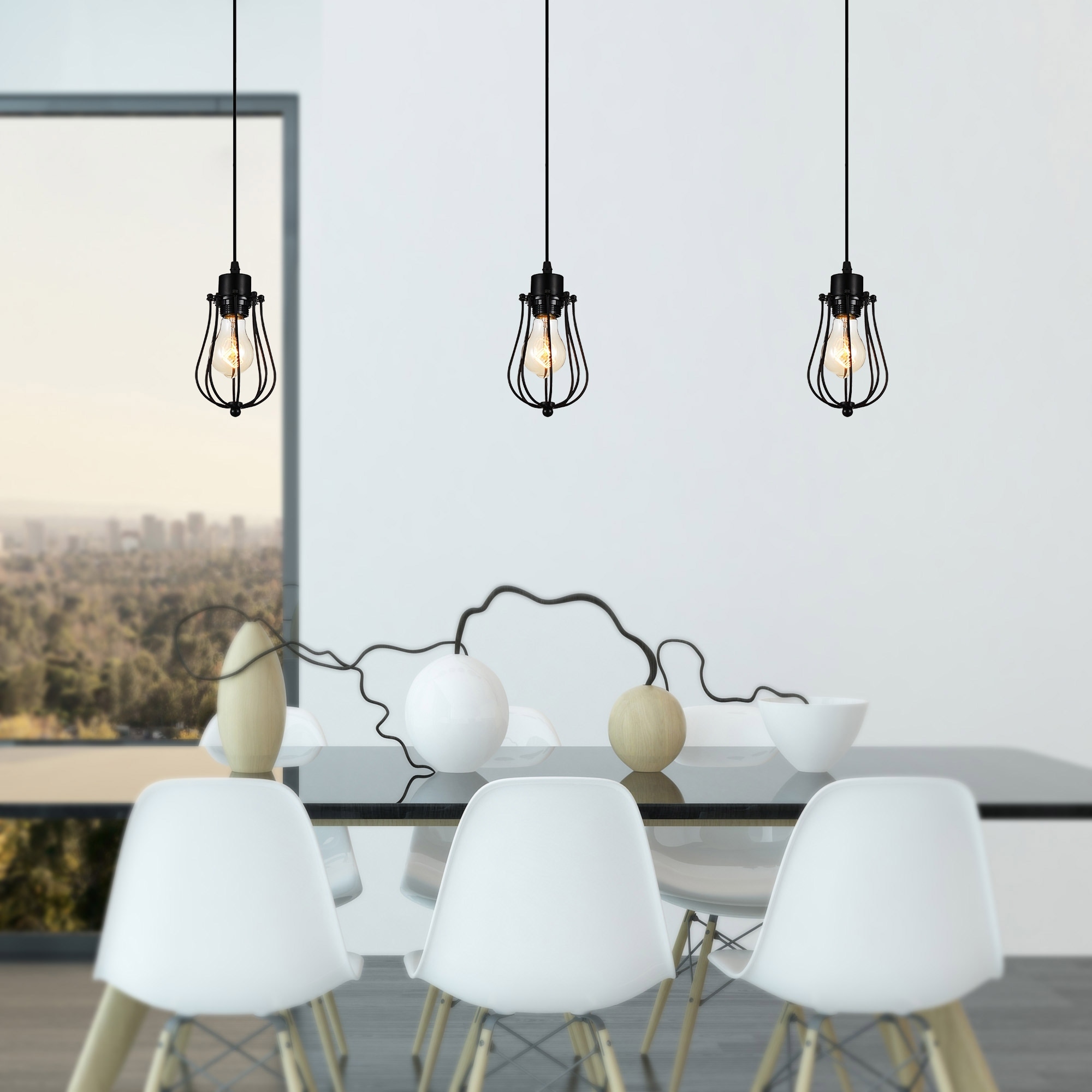 CWI Lighting Tomaso 1 Light Black Down Mini Pendant