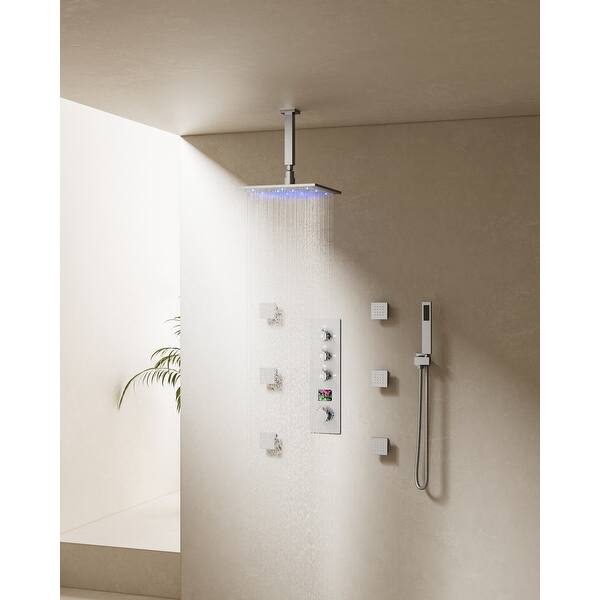 EVERSTEIN LED Thermostatic Shower Faucet System 12