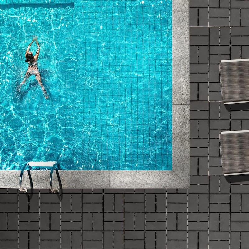 12"x12" Patio Square Composite Interlocking Decking Tiles (Pack of 27)
