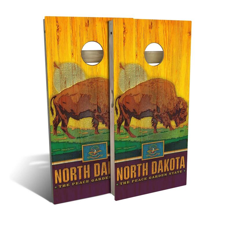 North Dakota State Pride Outdoor Cornhole Board Set - Backyard 2x4 - NO Accessories