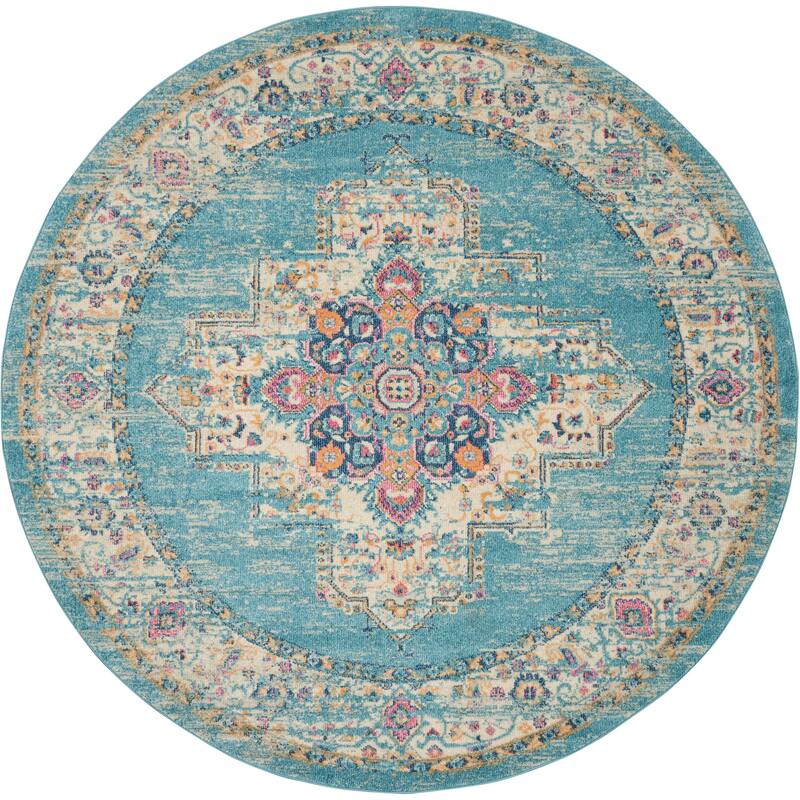 Porch & Den Dobbin Vintage Persian Medallion Farmhouse Area Rug