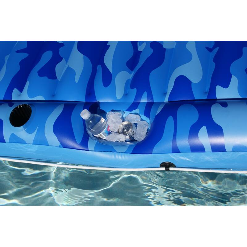 81-Inch Inflatable Blue Camouflage Sumo Sized Swimming Pool Raft - 81"
