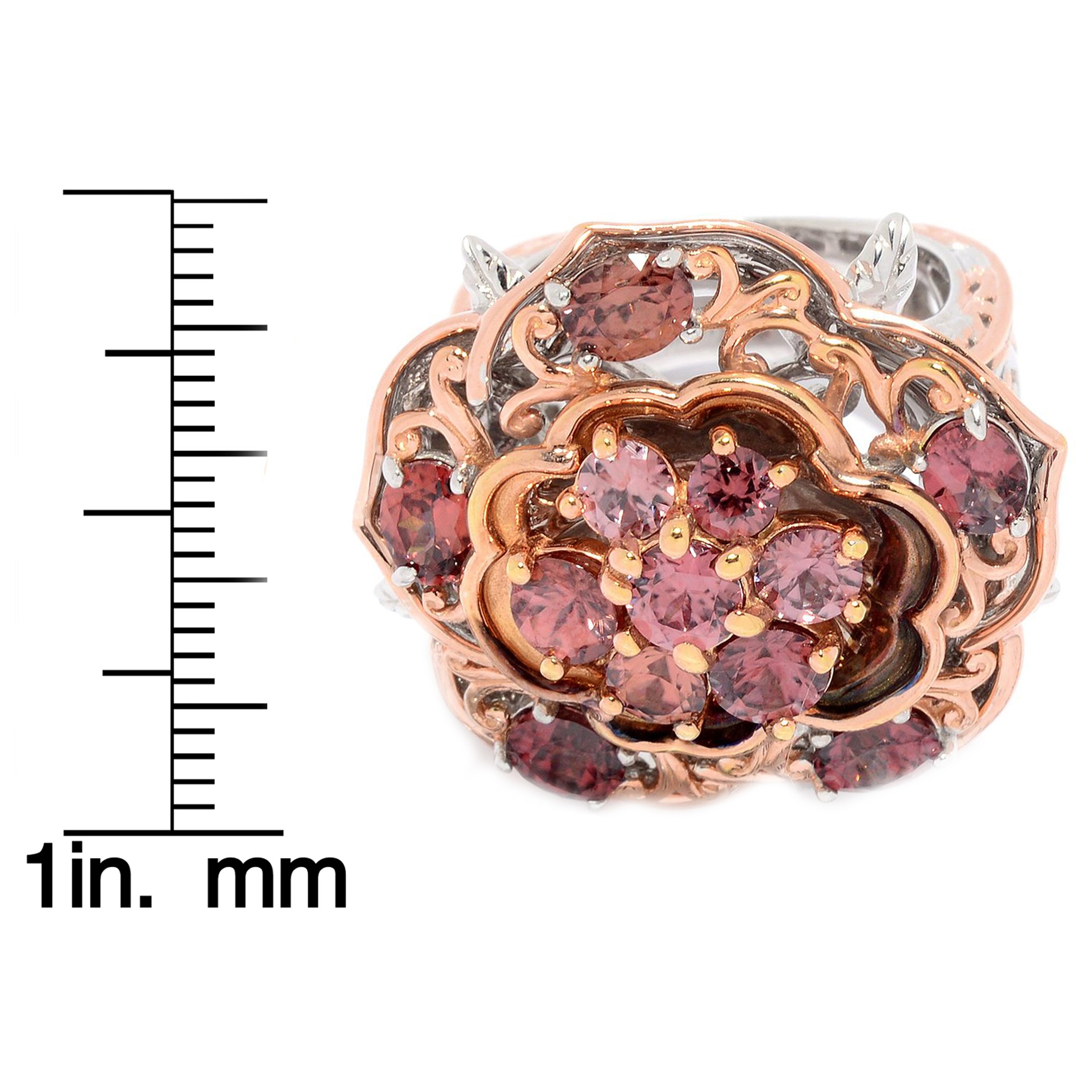 Shop Gems En Vogue Oval Round Rose Zircon Flower Ring Overstock 32079909