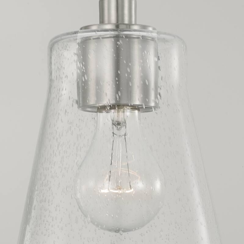 Baker 1-light Mini Pendant/ Semi-Flush Mount w/ Clear Seeded Glass