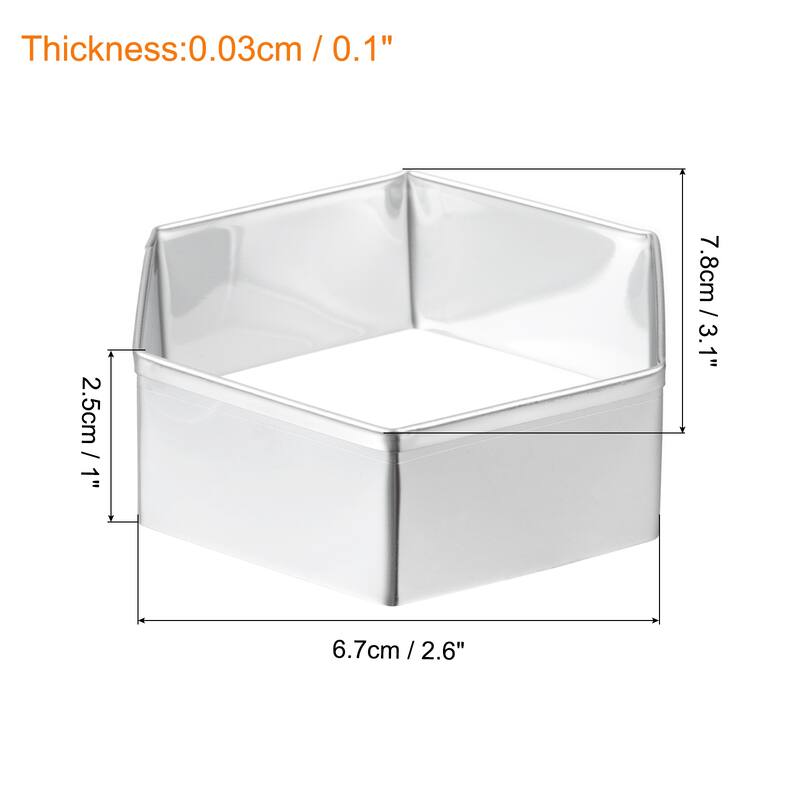 1" x 3.1" x 2.6" Cookie Cutter Silver Tone Cellular B type - Silver-1Pcs - 1" x 3.1" x 2.6"