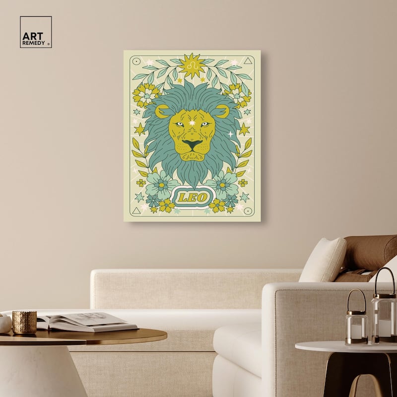 Leo Stars Card Canvas by Art Remedy, Gallery Wrapped