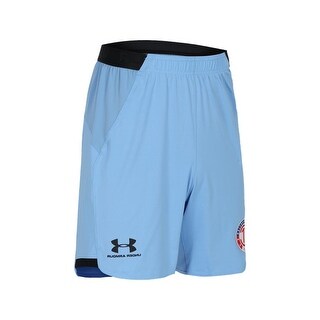 Shop Under Armour With Logo Of Deportivo Toluca Futbol Club Shorts, Light Blue, Large 