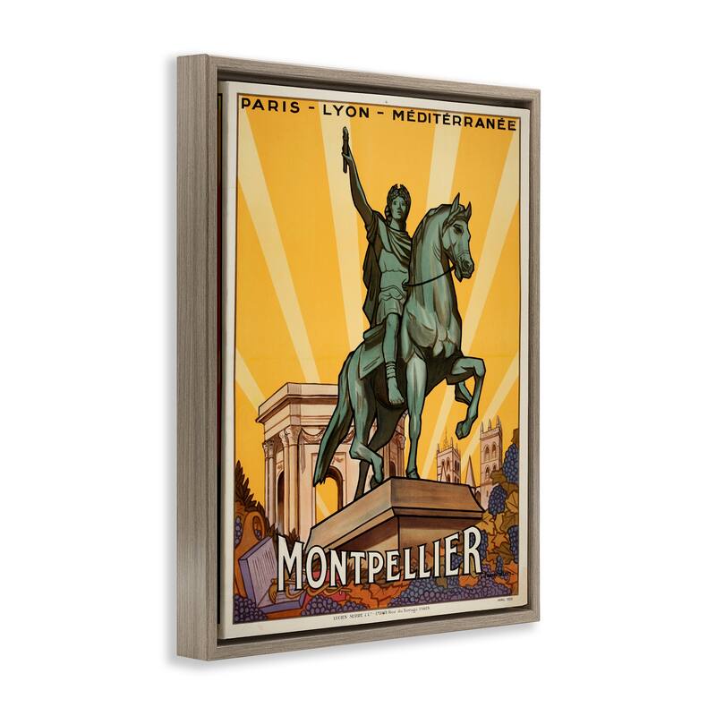 Stupell Montpellier Vintage Advertisement Framed Floater Canvas Wall Art Design By Marcus Jules