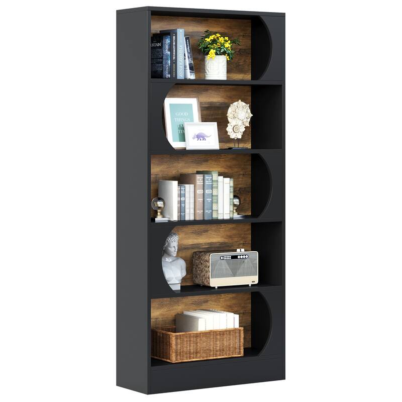 6 Tier Bookshelf, 71 Inch Tall Bookcase Shelving Unit, Modern Book Shelf for Home Office, Bedroom, Living Room, Black