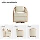 preview thumbnail 7 of 8, HULALA HOME Paul Jess Farmhouse Solid Wood Edging Swivel Barrel Chair with Fully Assembled and a Pillow