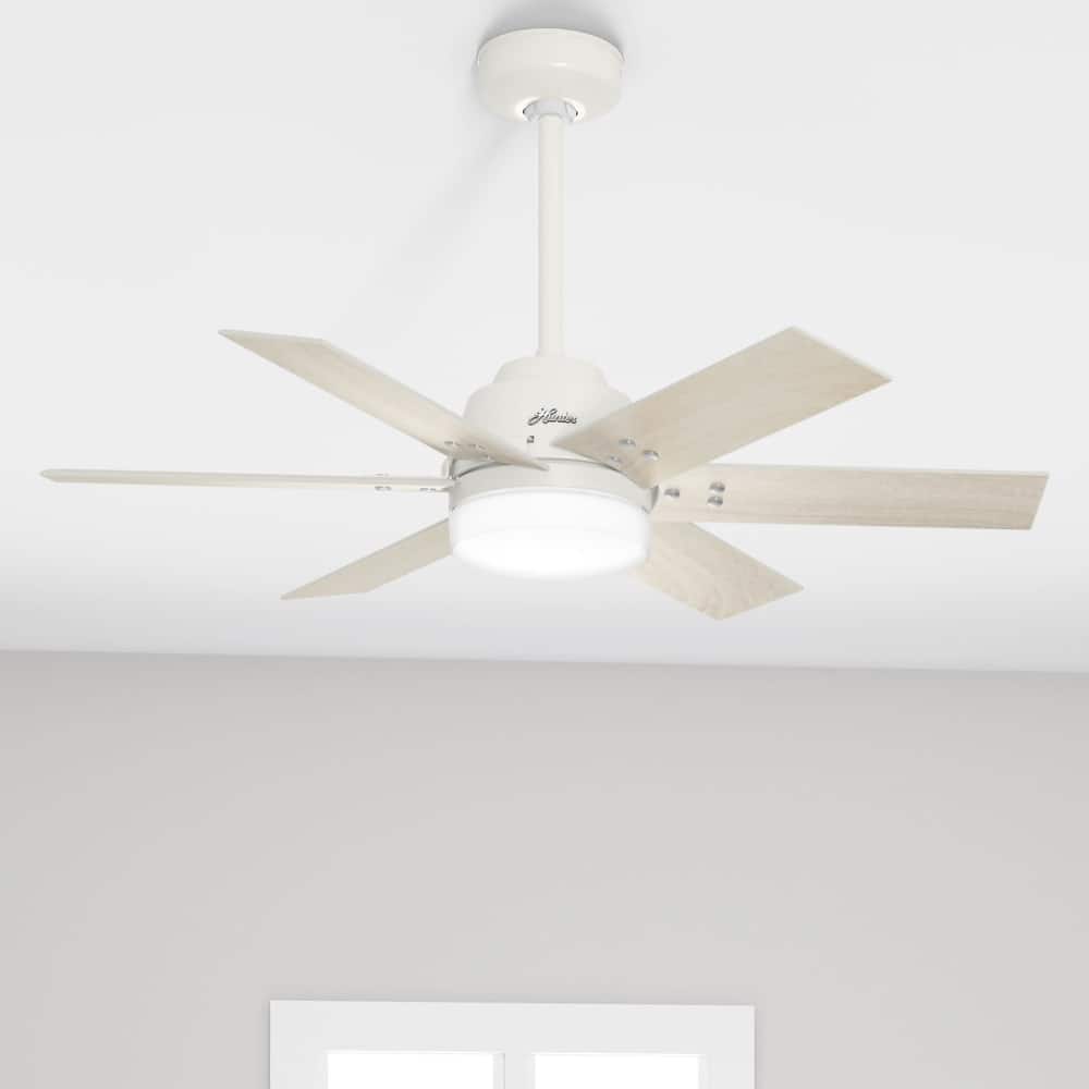 Hunter 44" Pacer Ceiling Fan with LED Light Kit and Handheld Remote - Modern Farmhouse, Transitional