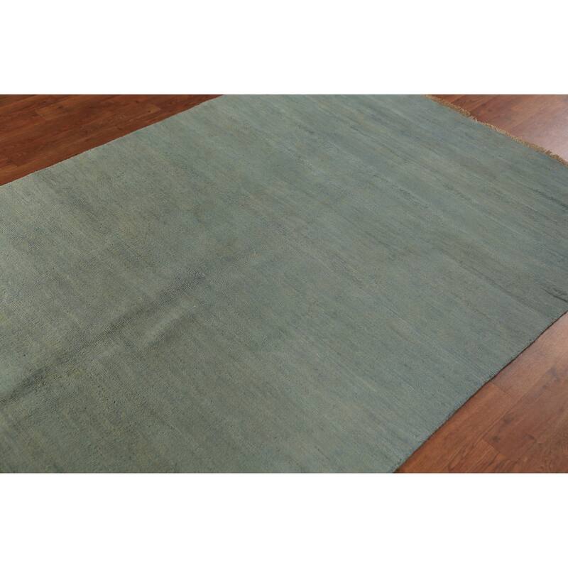 Light Green & Blue Modern Gabbeh Oriental Rug Handmade Wool Carpet - 4'8" x 6'4"