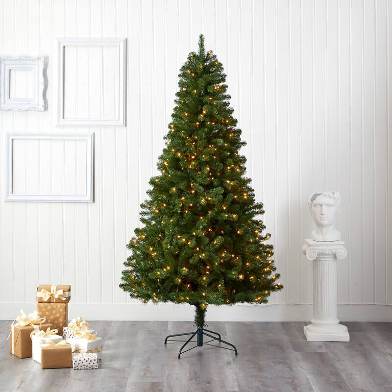 7.5ft Virginia Fir Artificial Christmas Tree with 450 Clear Lights and 979 Bendable Branches - Green - 84
