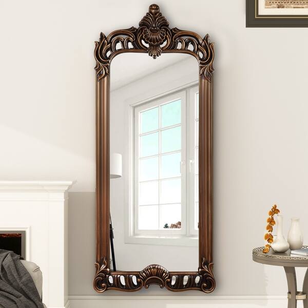 Oversized Vintage Gold Ornate Full Length Floor Mirror Baroque Decor