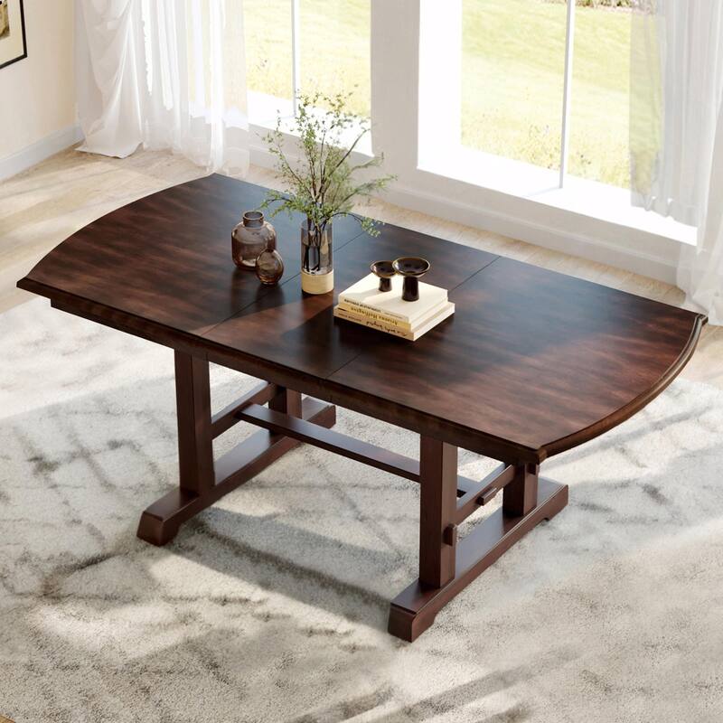 60" to 78" Expandable Wood Table with Removable Leaf