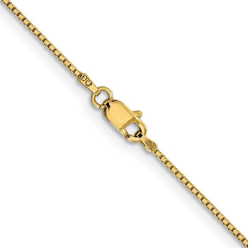 Curata 10k Yellow Gold .95mm Box Chain Necklace for Women (Lobster)
