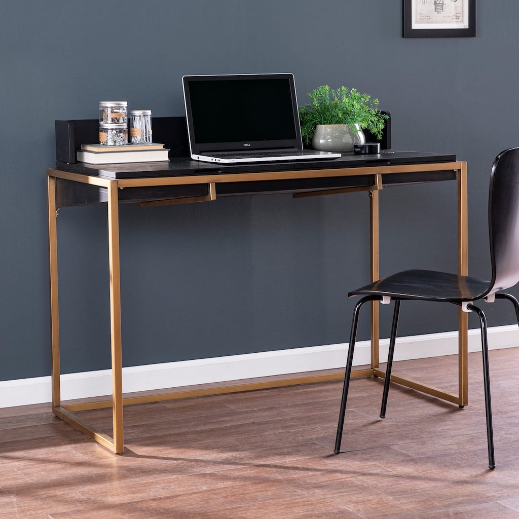 SEI Furniture Contemporary Black Wood Desk