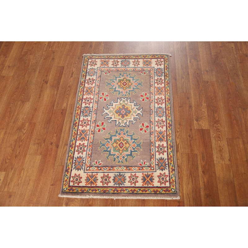 Traditional Kazak Oriental Rug Handmade Wool Carpet - 2'0"x 3'0"