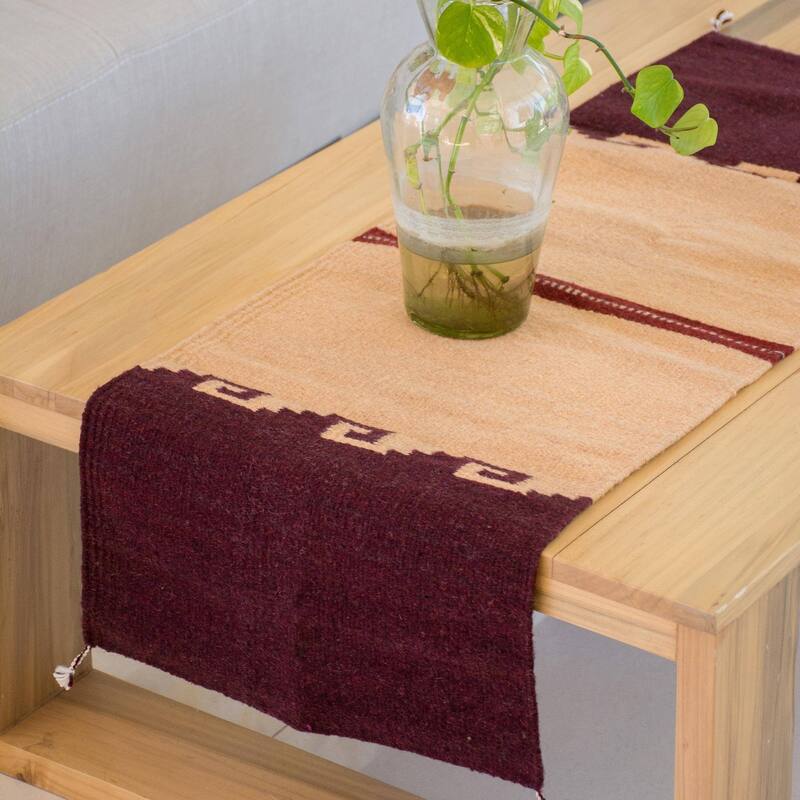 Handmade Ginger Waves table runner (Mexico)