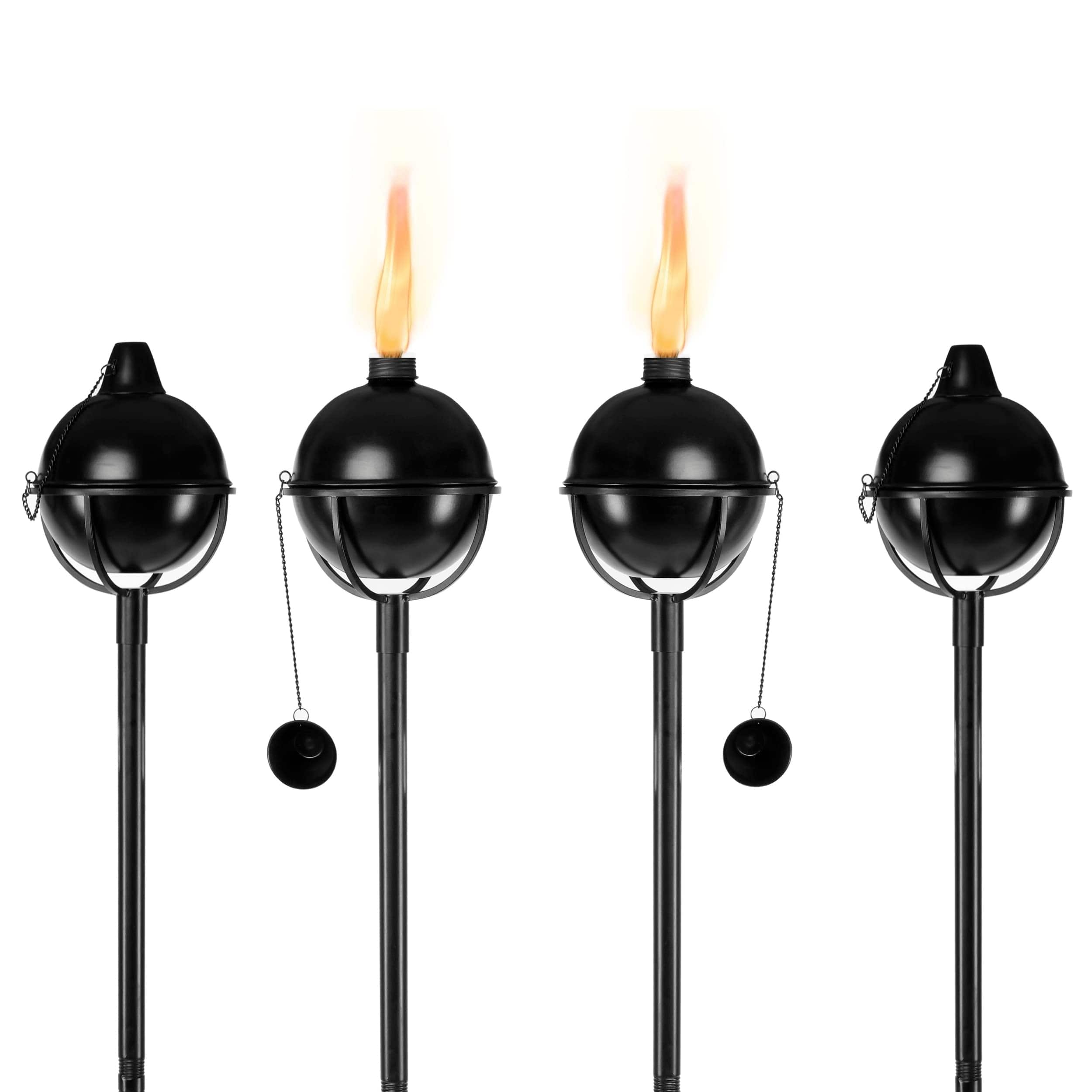 4pk Bora Bora Outdoor Torches - Easy to Refill Citronella - Flame Light