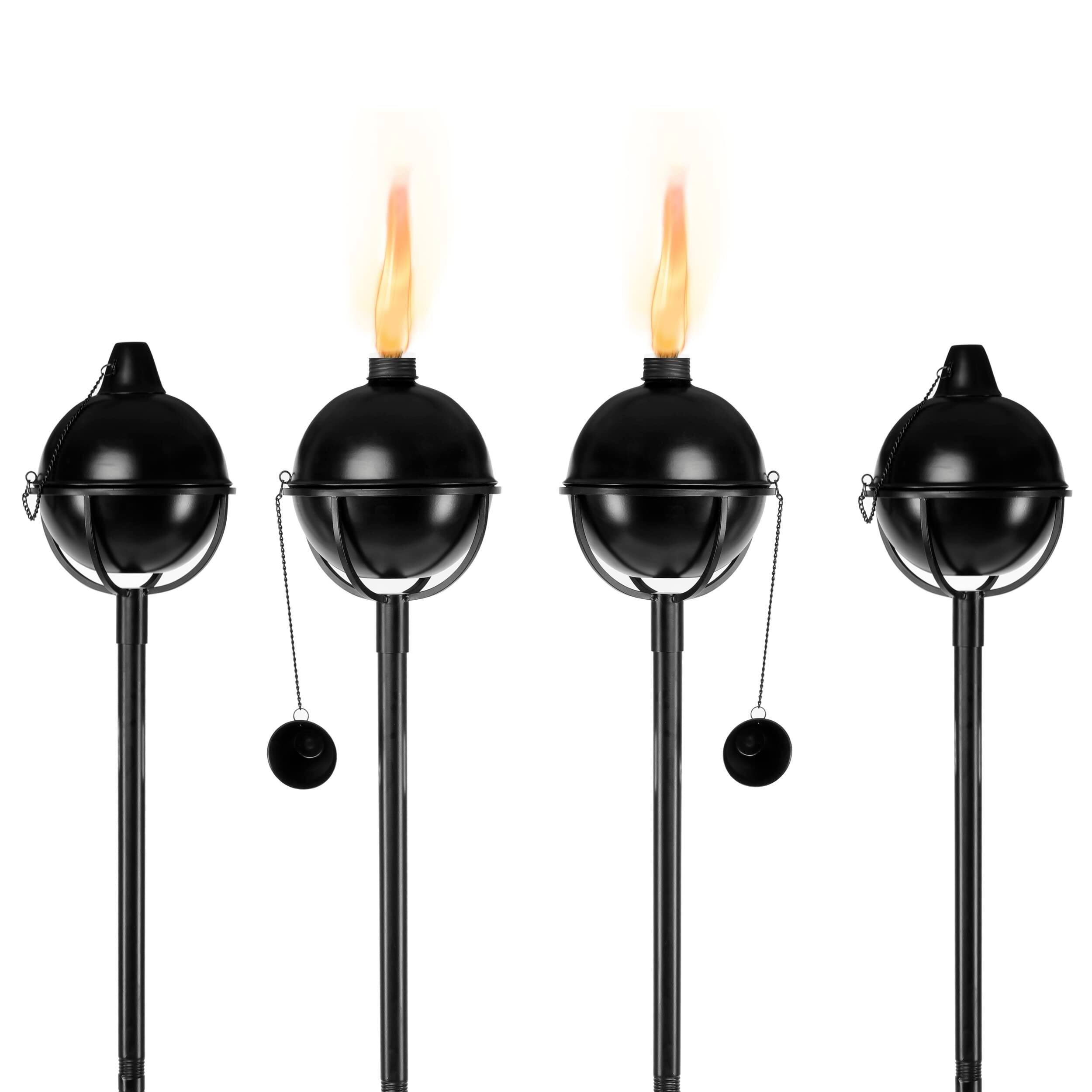 4pk Bora Bora Outdoor Torches - Easy to Refill Citronella - Flame Light