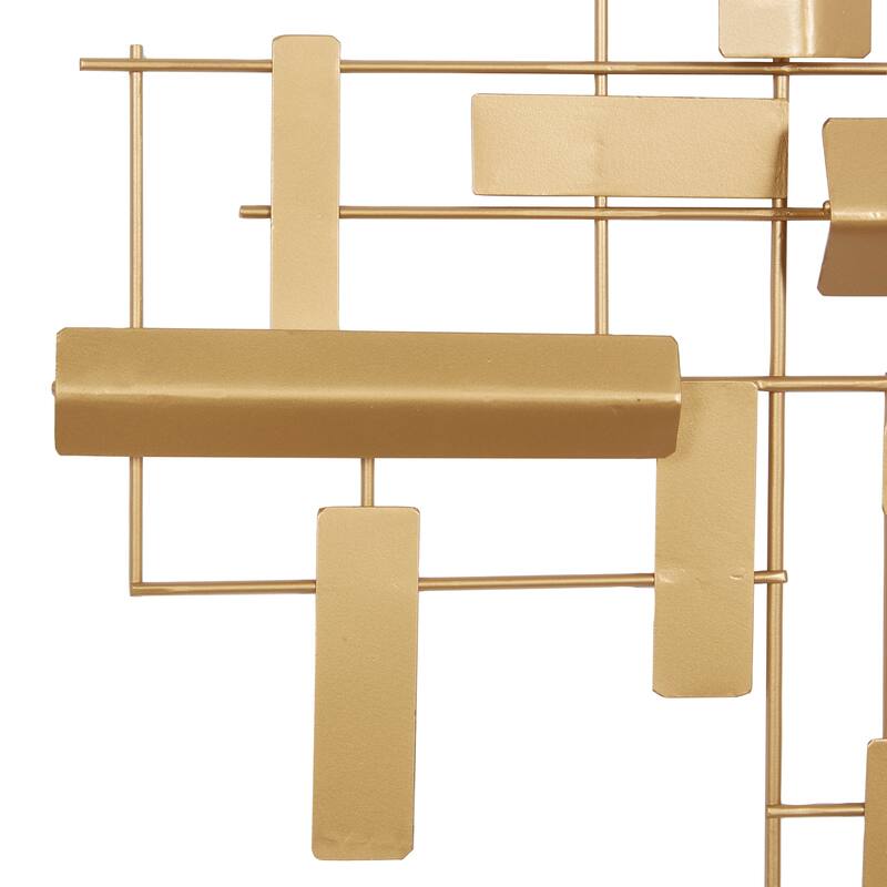 CosmoLiving by Cosmopolitan Gold Metal 3D Stripe Geometric Home Wall Decor