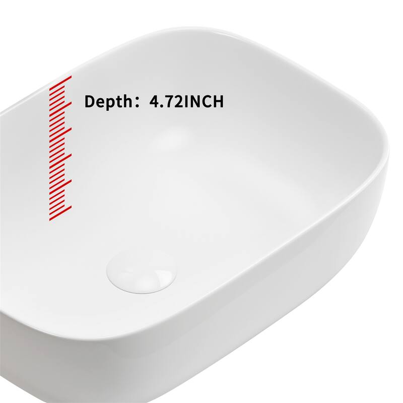 Porcelain Ceramic Oval Rectangle Bathroom Vessel Sink Above Counter