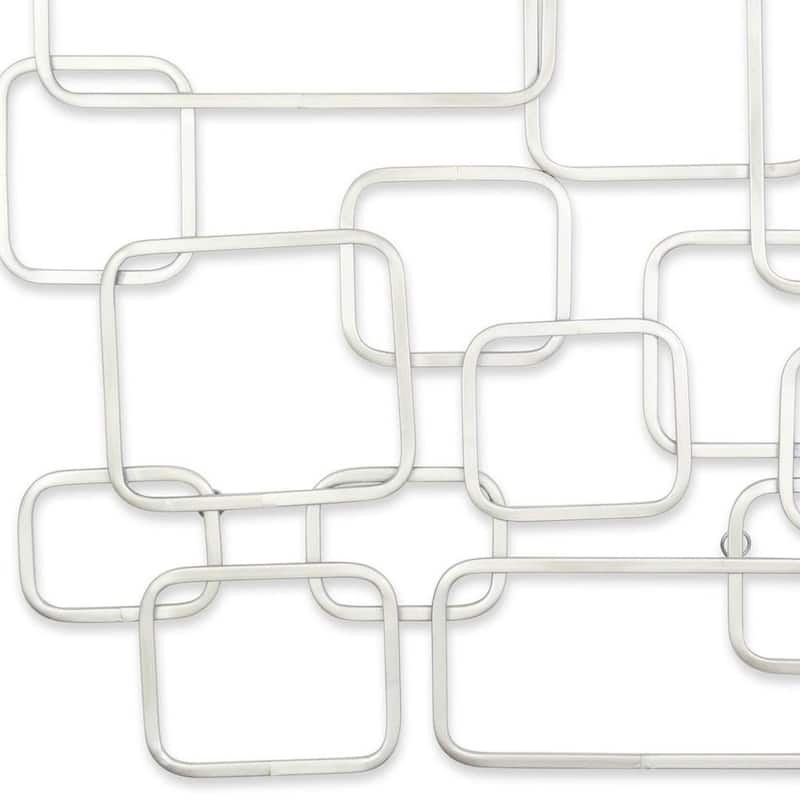 HomeRoots 27" X 26" Silver Geometric Metal Abstract Hanging Dimensional Sculpture