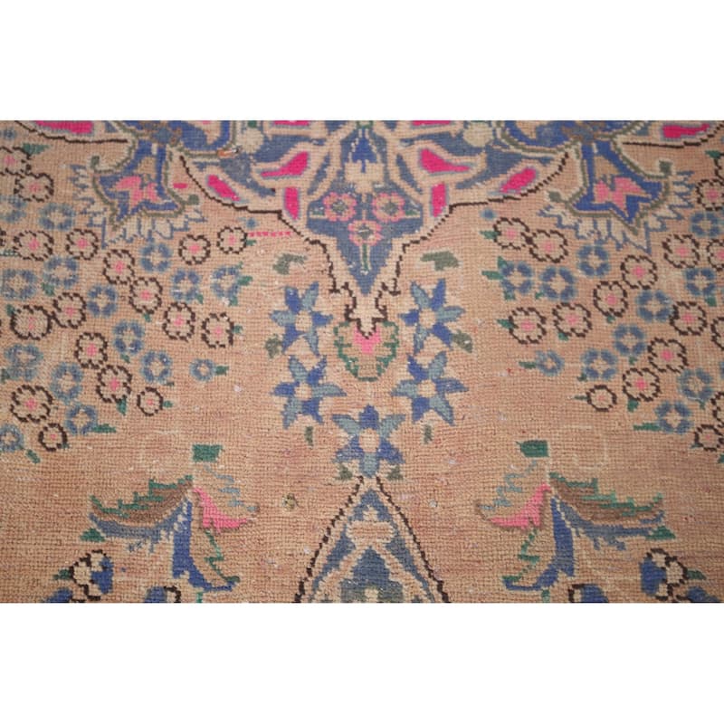 Mashad Persian Vintage Area Rug Handmade Wool Carpet - 6'7"x 9'11"