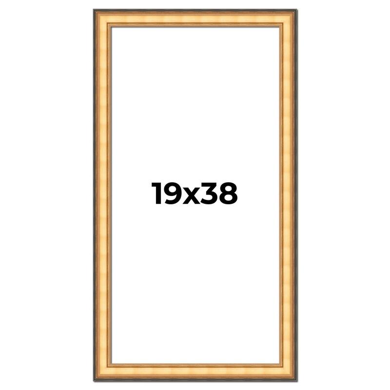 19x38 Frame Gold Plein Aire Solid Wood Picture Frame Width 2 Inches |
