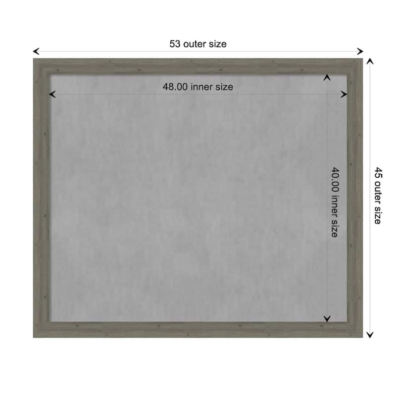 Amanti Art Fencepost Grey Narrow Framed Magnetic Board - Board Size 48x40