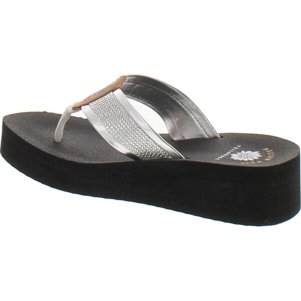 yellow box glitter flip flops