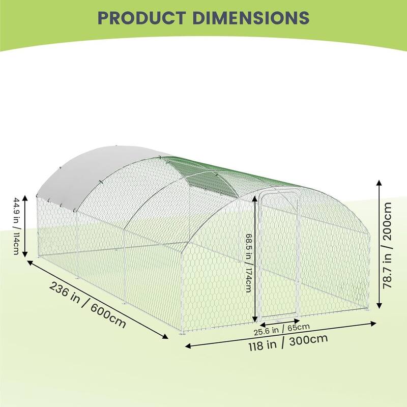 Heavy Duty Walkin Chicken Run, Chicken Coop with Waterproof and Anti-Uv Cover