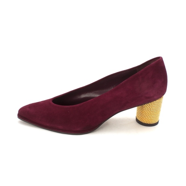 Stuart Weitzman Womens oval pump Suede Pointed Toe Classic Pumps - 9