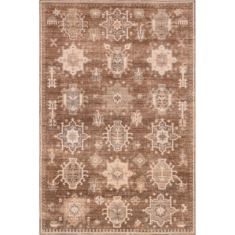 Nuloom Baylin SplashGuard Medallion Machine Washable Area Rug
