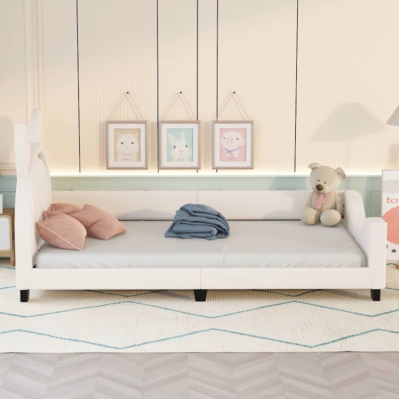 Twin Size Upholstered Daybed with Headboard