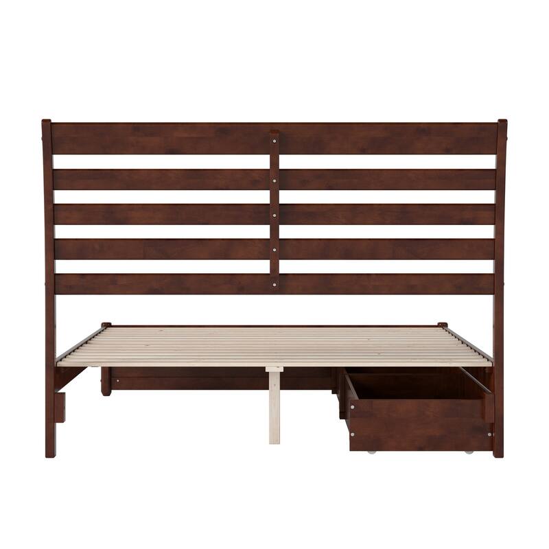 Emelie Platform Bed with Panel Footboard and Storage Drawers
