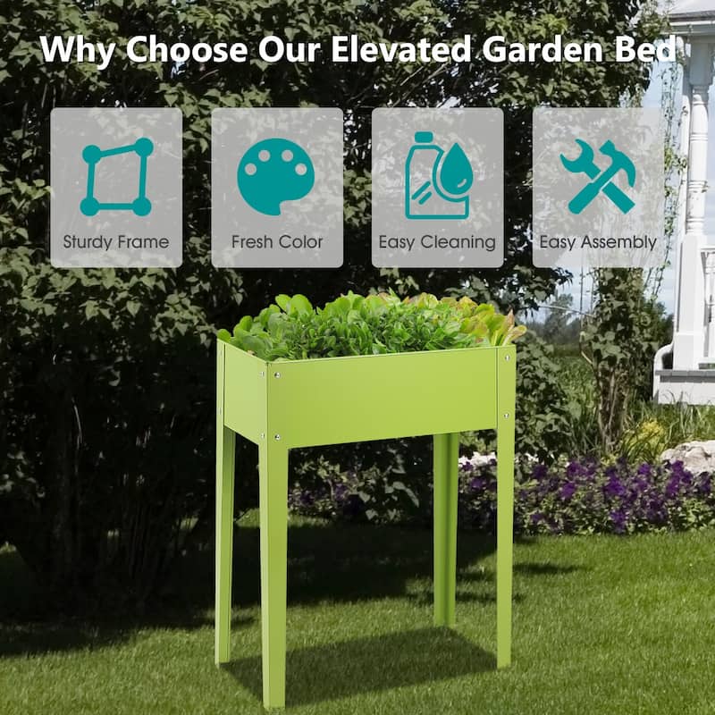 Costway 24'' x12'' Outdoor Elevated Garden Plant Stand Raised Tall