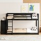 preview thumbnail 3 of 12, Twin Over Twin Low Bunk Bed with Storage, Wood Floor Bunk Beds with 4 Drawers and 3 Shelves, for Kids, Girls Boys, Teens, Adults