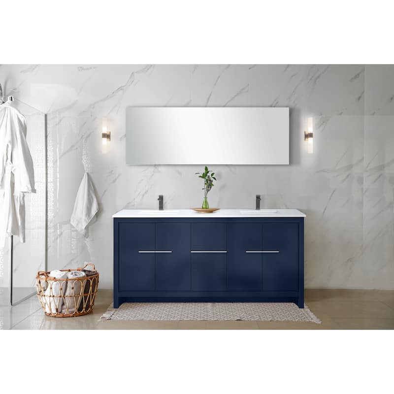 Lafarre Bath Vanity with Quartz Top, Sink, Mirror and Chrome Faucet