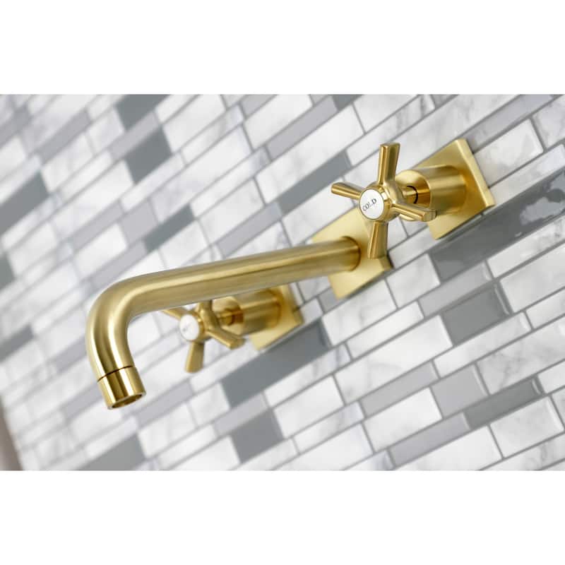 Millennium 3-Hole Wall Mount Roman Tub Faucet in Brushed Brass
