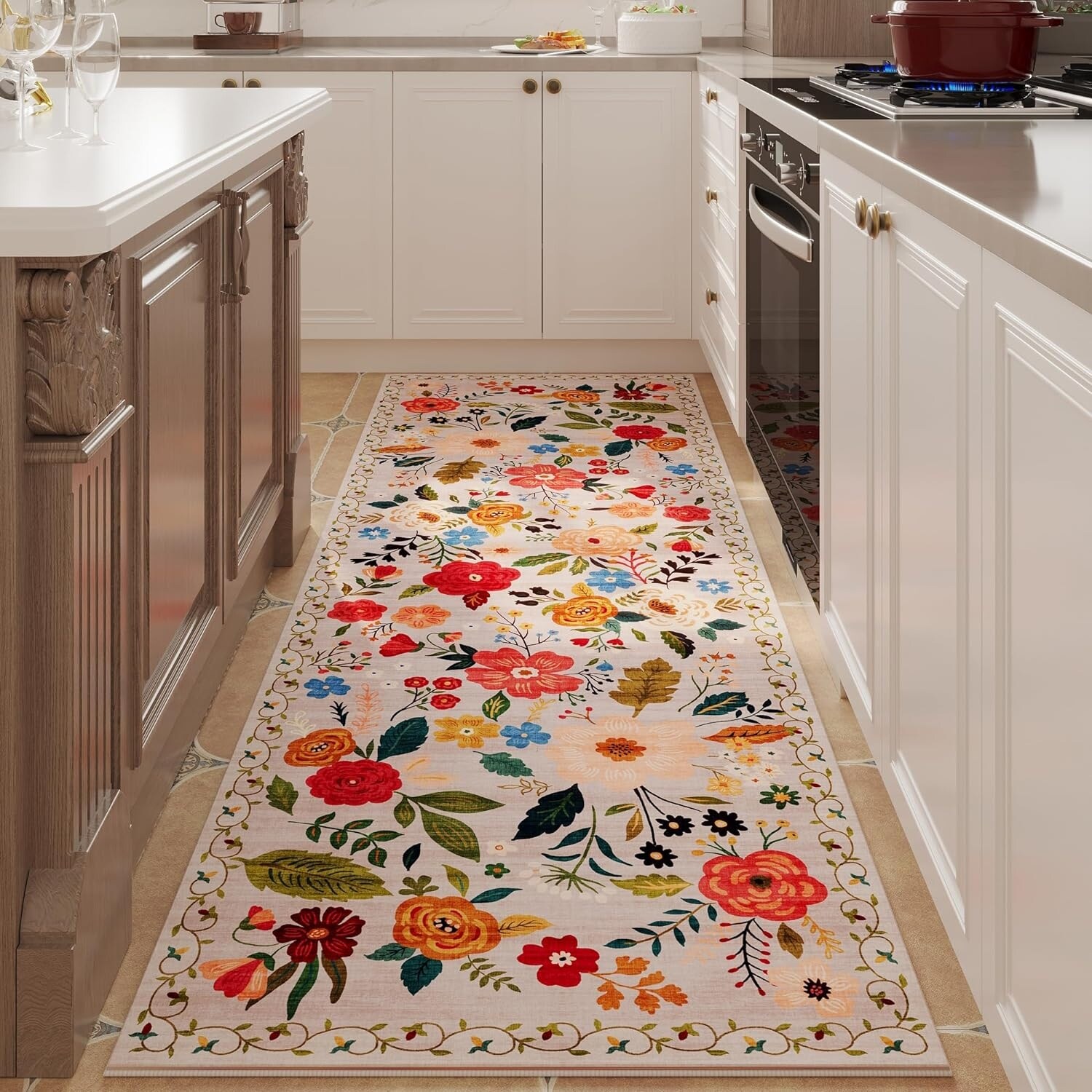 Non Slip 2 x 6 Washable Runner Rugs with Rubber Backing Soft Floral Carpet runner 2 x 6 Runner On Sale Bed Bath Beyond 40937225