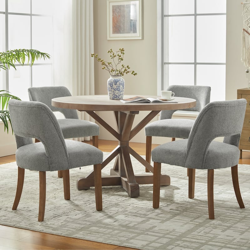 Wooden Dining Chairs Set of 2/4/6,Modern Fabric Upholstered Dining Room Chair Kitchen Chairs